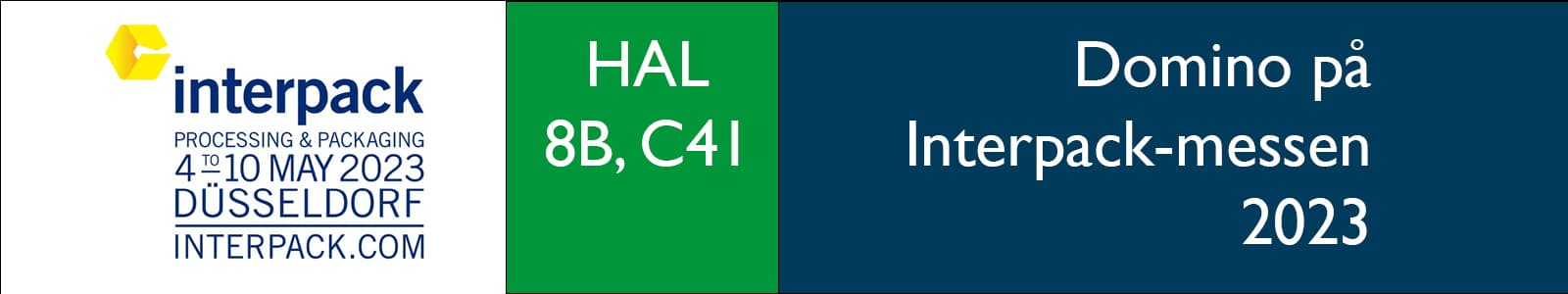 Domino deltager på Interpack-messen til at præsentere vores mærkningsudstyr og etiketteringsudstyr. Mangler du mærkningsudstyr eller etiketteringsudstyr? Hos DominoSystem har vi alt inden for etikettering og produktmærkning - fx fødevaremærkning